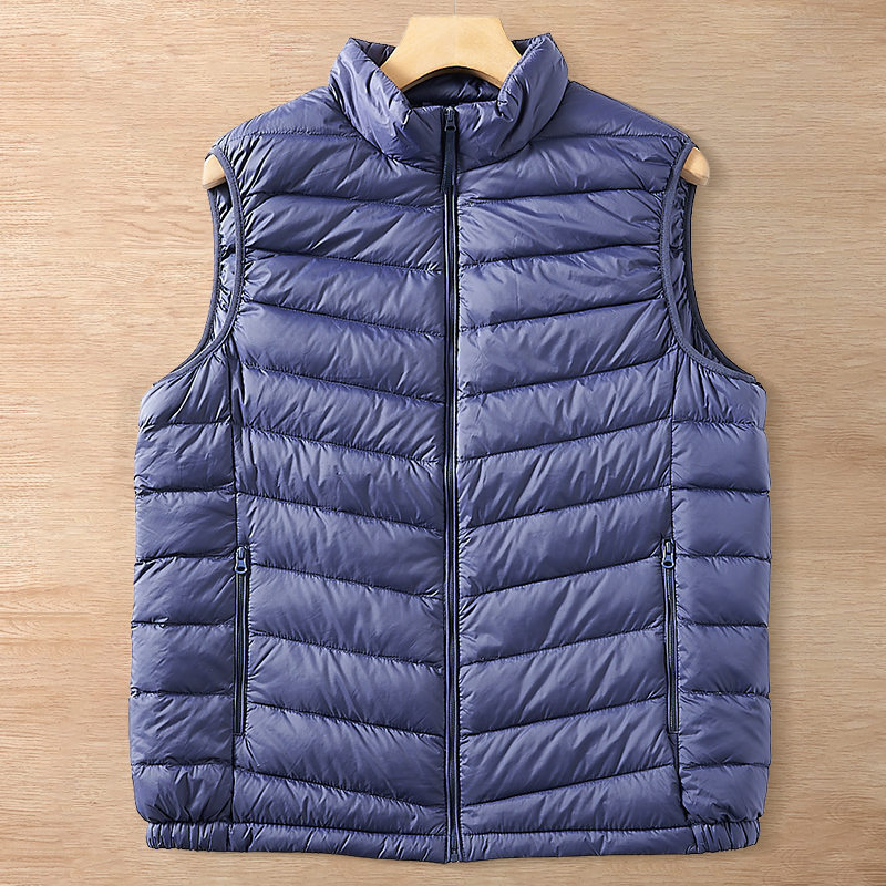 Y6429-3XL ブルー 新品 ダウンベスト 軽量 ソフト 防寒 防風 ゆったり 暖かさ キルティング 秋冬 厚手 メンズ カジュアル トップス拍卖