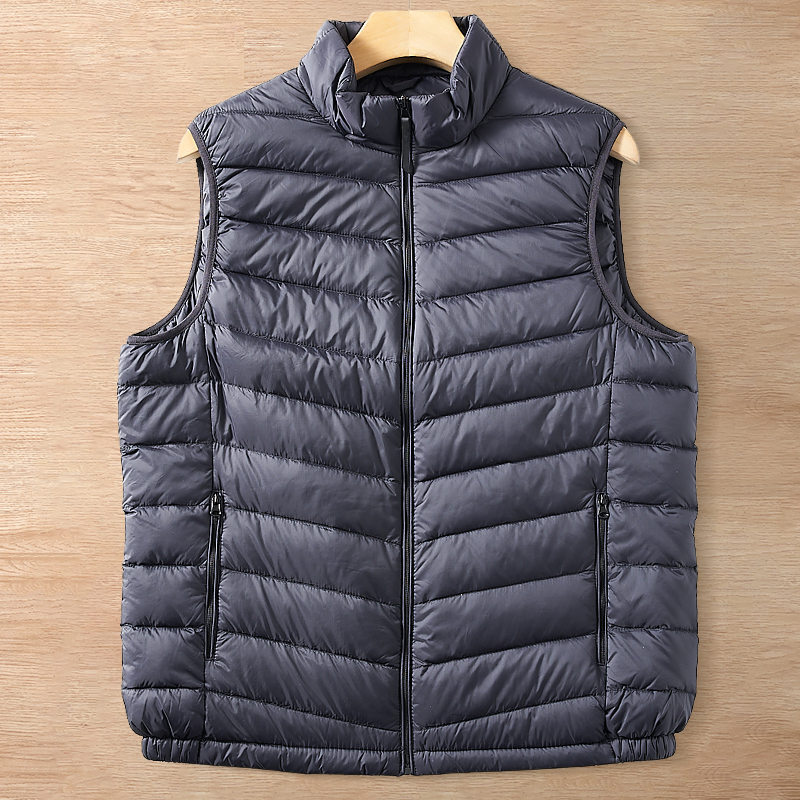 Y6430-L ブラック 新品 ダウンベスト 軽量 ソフト 防寒 防風 ゆったり 暖かさ キルティング 秋冬 厚手 メンズ カジュアル トップス拍卖