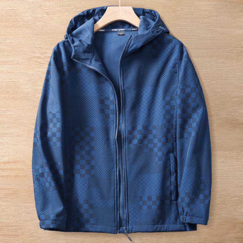 Y6438-3XL ブルー 新品 フード付きジャケット マウンテンパーカー 裏起毛 防水 防寒 防風 厚手 秋冬 メンズ 高品質 トップス アウター拍卖