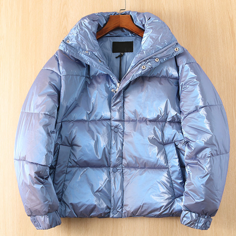 Y6457-2XL ブルー 新品 中綿ジャケット 撥水 光沢ジャケット 中綿入り 防風 暖かい 防寒 厚手 秋冬 キルティング メンズ トップス アウター拍卖