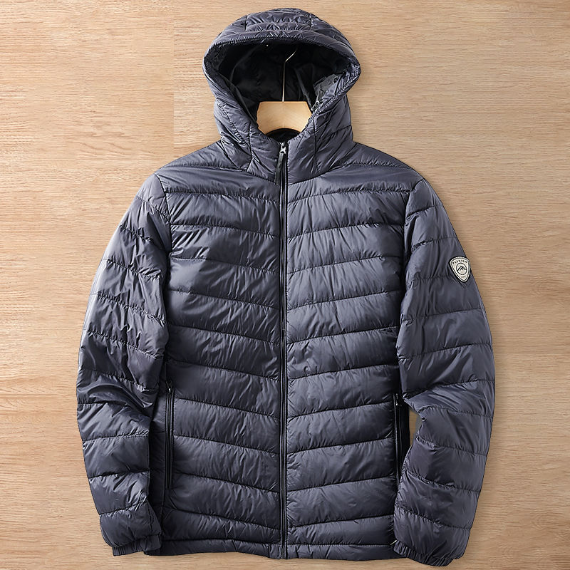 Y6479-4XL ブラック 新品 ダウンジャケット キルティング 撥水 軽量 防風 暖かい 防寒 厚手 フード付き ビジネス メンズ トップス アウター拍卖