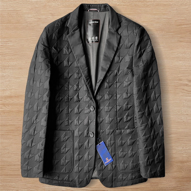 Y9830-XL ブラック 新品DCKMANY 中綿ジャケット 高品質ダウンコットン シルク詰め 暖かさ 冬 防寒 厚手 冬服 ビジネス アウター メンズ拍卖