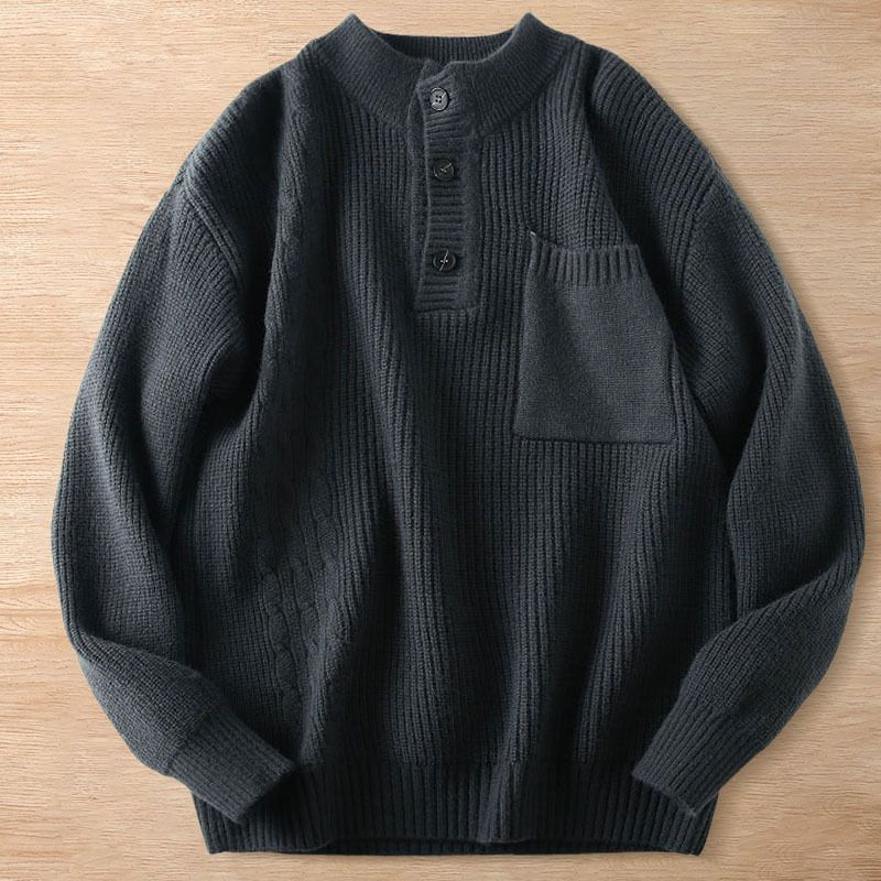 Y6500-XL ダークグレー 新品DCKMANY セーター ローゲージニット ウール混 ふんわり 暖かい 防寒 厚手 秋冬 通勤 ゆったり メンズ トップス拍卖