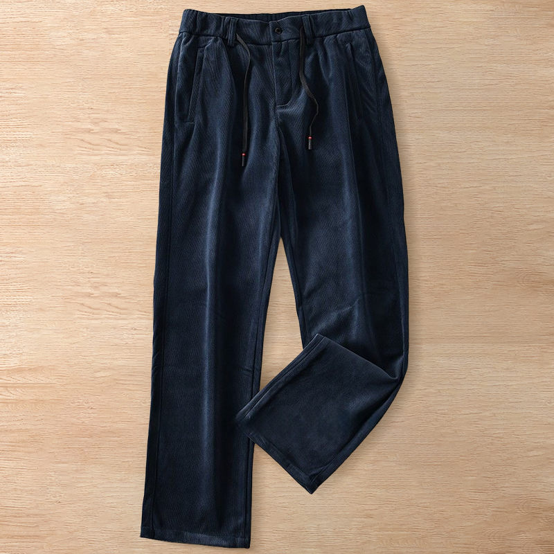 Y6536-3XL 紺 新品 ストレートパンツ イージーパンツ 裏起毛パンツ ウール混 シルケット 秋冬 防寒 厚手 ノーアイロン ストレッチ メンズ拍卖