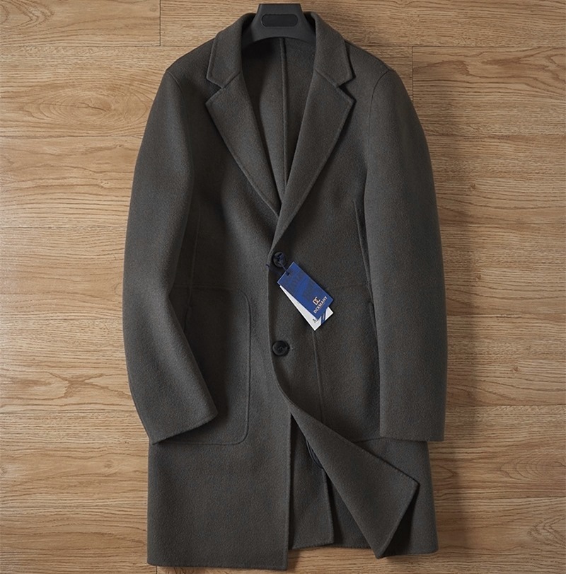 ウールコート メンズ ロングコート■DCKMANY新品 高品質 両面ウール チェスターコート 秋冬 厚手 ビジネス アウター グレー H8608-L拍卖