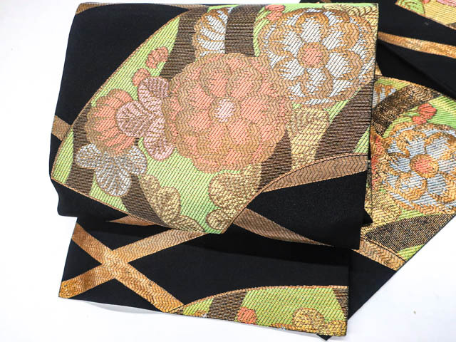 《京都一輝堂》【着物】袋帯 桝屋高尾 作家物 西陣織 扇文 25b01-16拍卖