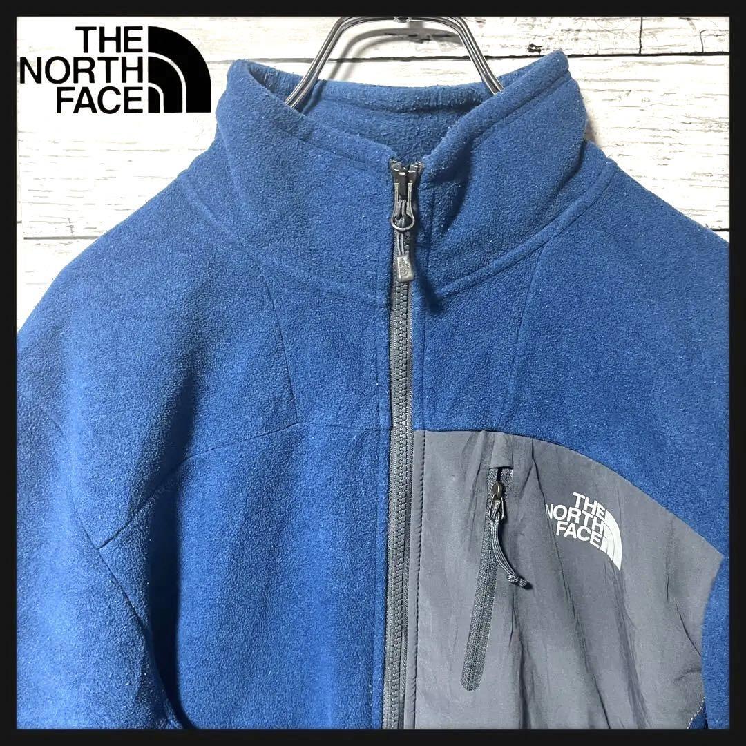 【人気カラー】ノースフェイス ブルー フリースジャケット メンズS A93拍卖