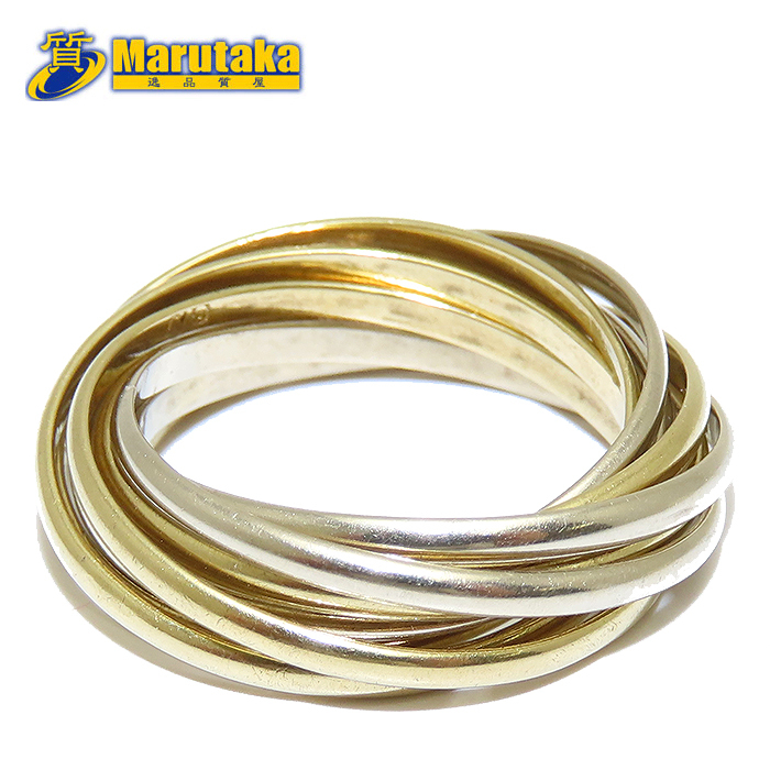 9連 リング 9号 K18 K14 5.9g YG 指輪 イエローゴールド Yellow Gold Ring nine 逸品質屋 丸高 尼崎市 Marutaka USED拍卖