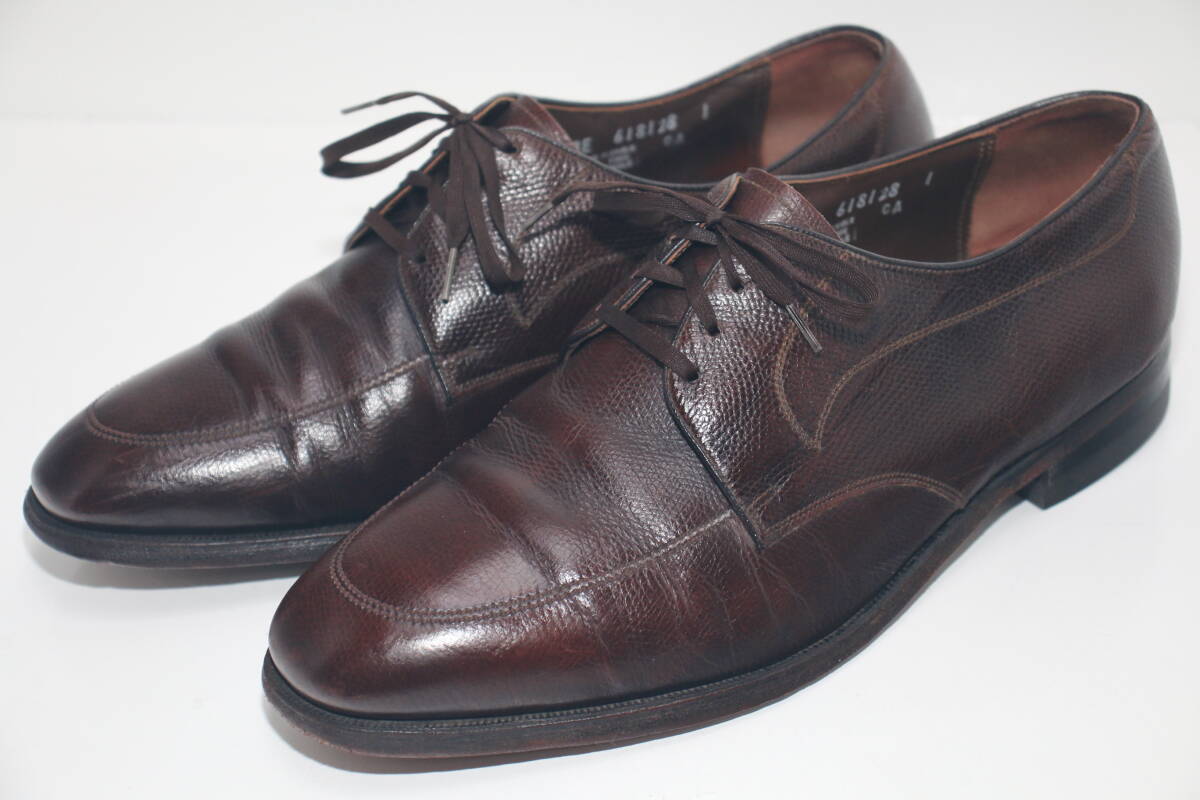 フローシャイム Uチップ革靴◆27.5-28cm幅広◆US10EEE◆USA製◆レザーソールシューズ◆FLORSHEIM◆ビンテージ◆USA購入◆S193拍卖