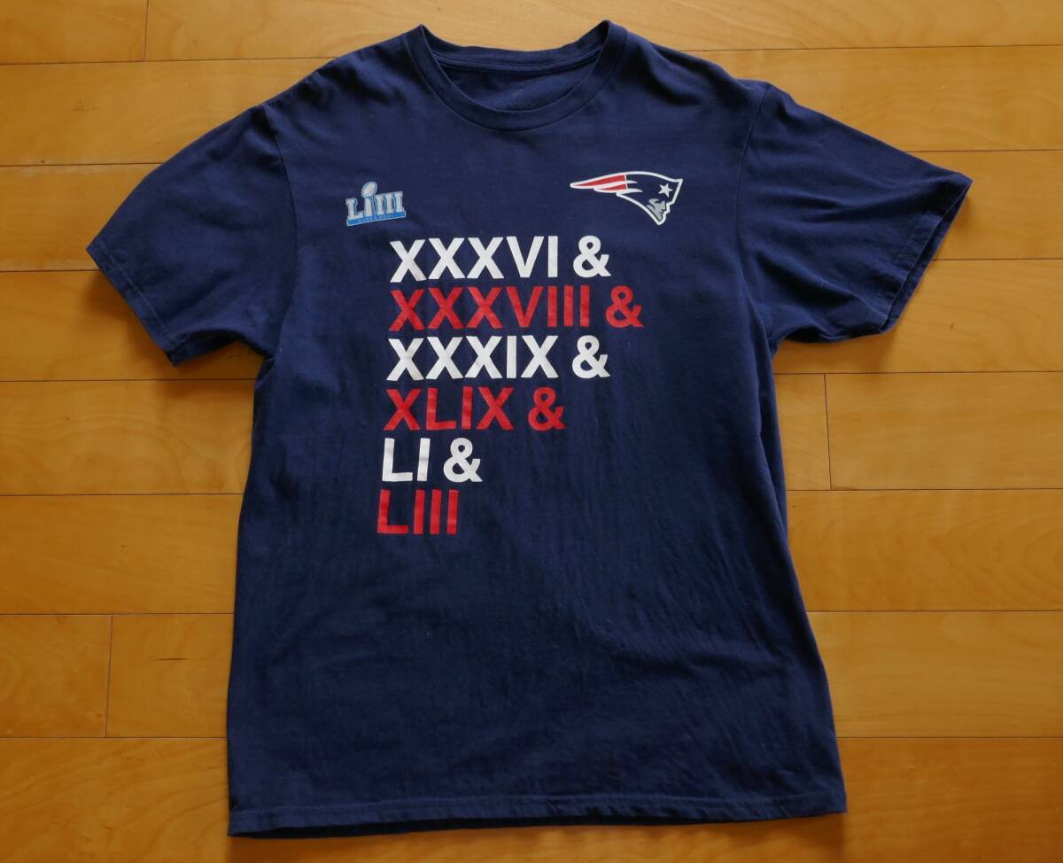 NFL ニューイングランドペイトリオッツ★スーパーボウル★ロゴTシャツ★Mサイズ★古着 ビンテージ拍卖