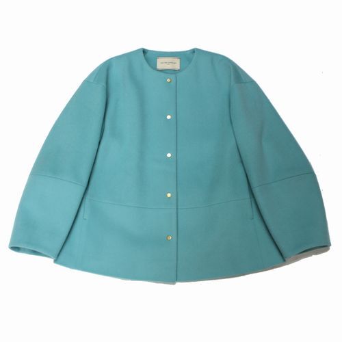 UNITEDARROWS ユナイテッドアローズ W ノーカラー メタルボタン ショートコート 36 ブルー拍卖