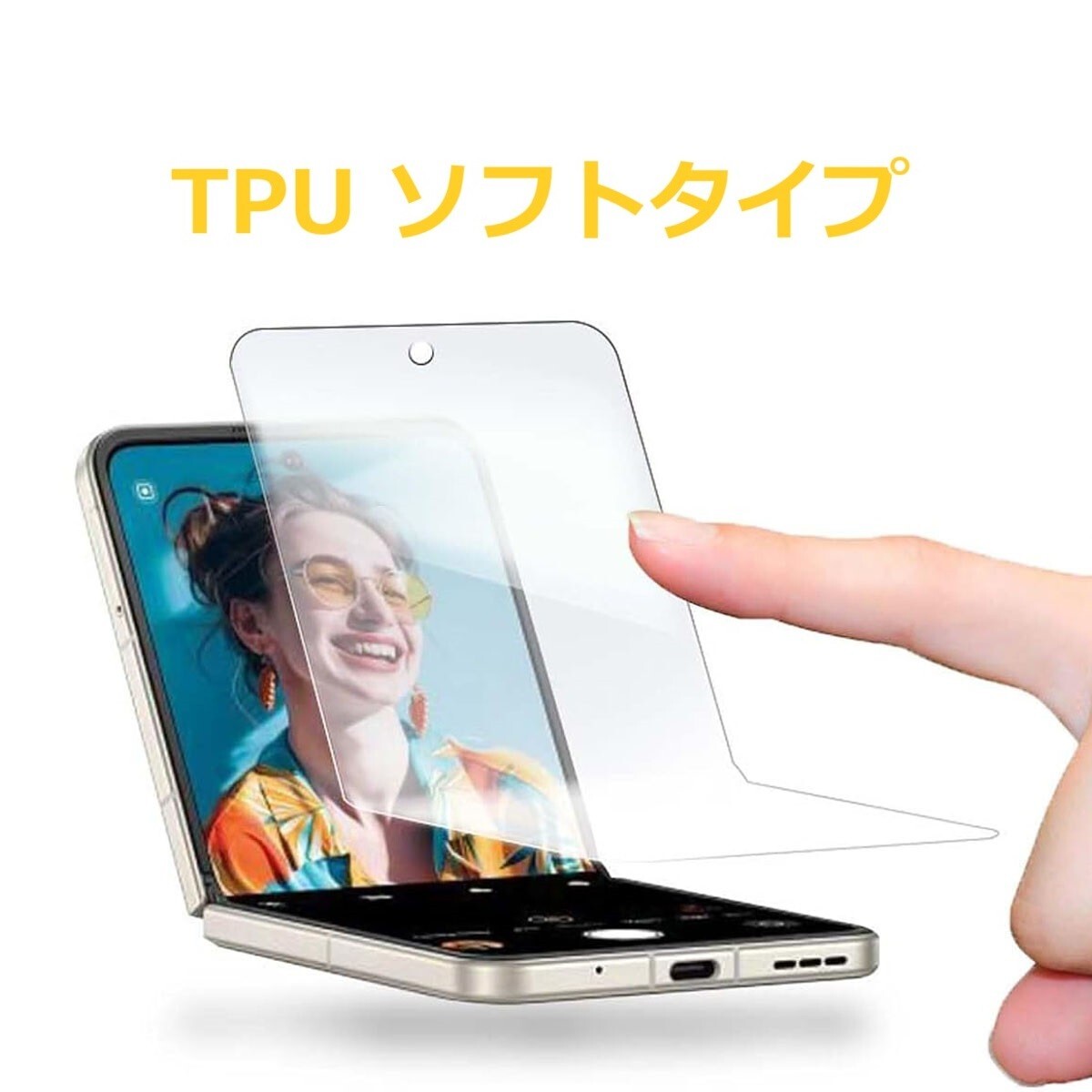 【2枚】 nbuia Flip 5G Libero Flip A304ZT 6.9インチ 3D曲面カバー 指紋認証対応 液晶保護フィルム TPU ソフトタイプ D016拍卖