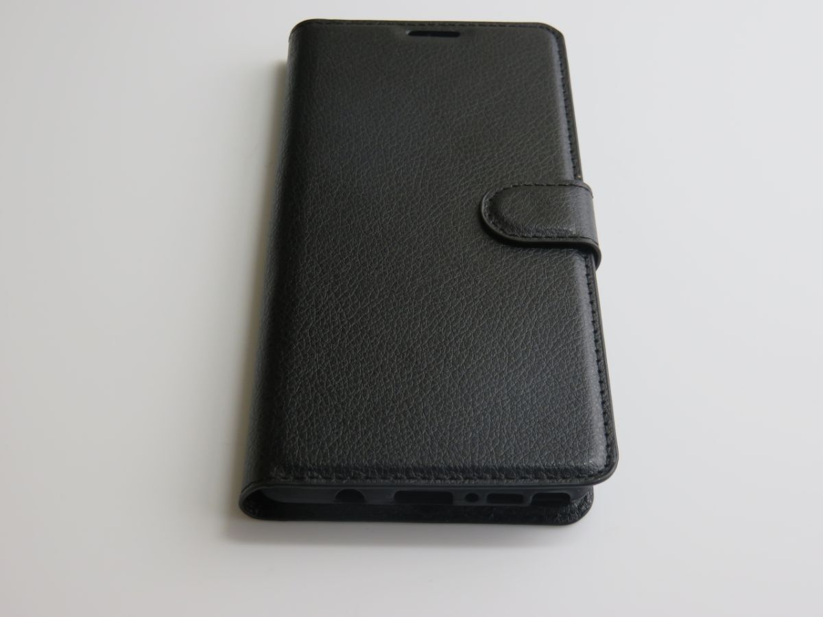 Galaxy Note8 SC-01K SCV37 6.3インチ 手帳型 ソフトケース PUレザー スマホケース 黒色 P261拍卖