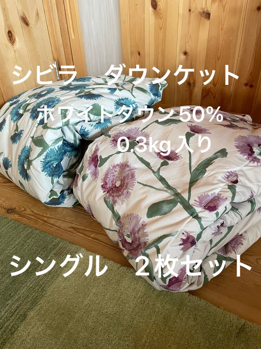 新品 丸洗可【シビラ】羽毛肌掛布団 ダウンケット(シングル)ミステリオ2色各1枚【羽毛布団 枕 シビラカバー ダウンケット出品中】拍卖
