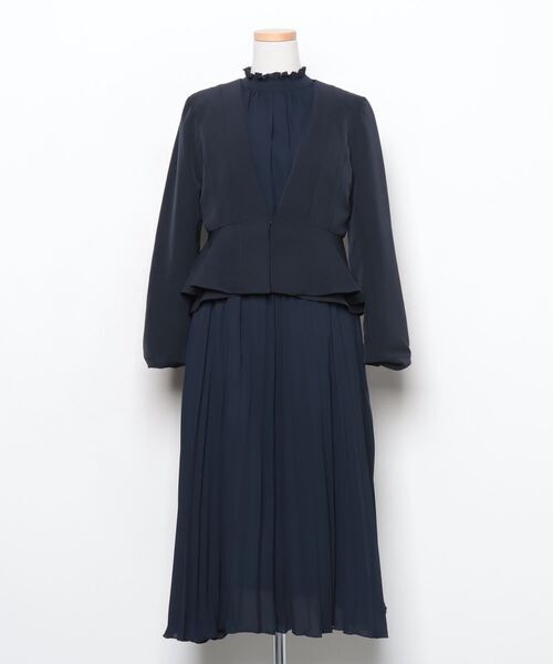 「RUIRUE BOUTIQUE」 ノーカラージャケット S ネイビー レディース拍卖