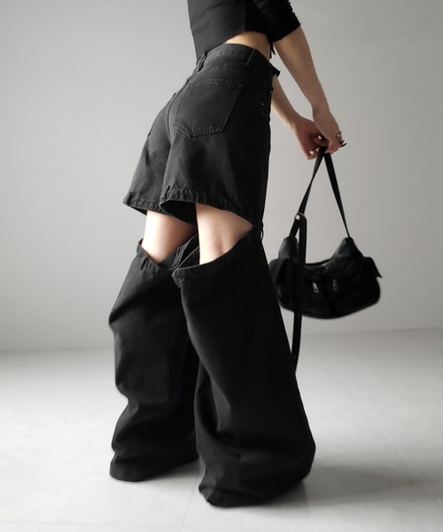 「me+em select」 デニムパンツ SMALL ブラック レディース拍卖