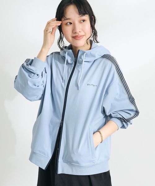 「CRAFT STANDARD BOUTIQUE」 ジップアップパーカー S ブルーグレー レディース拍卖