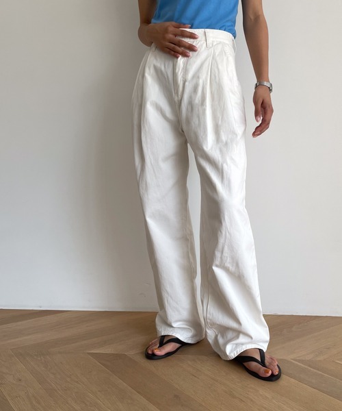 「CANAL JEAN」 チノパンツ SMALL ホワイト レディース拍卖