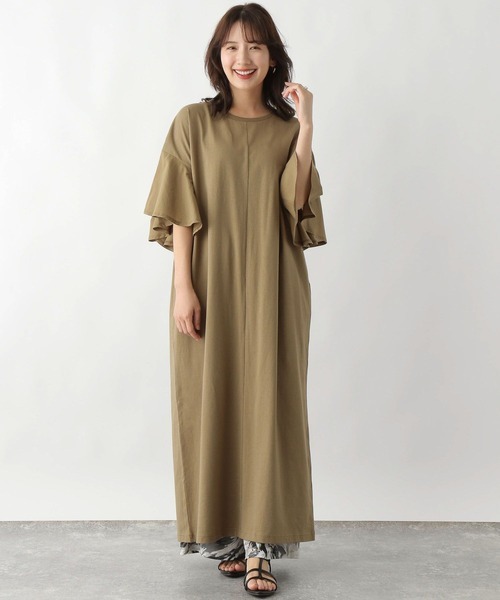 「LEPSIM」 半袖ワンピース FREE ベージュ レディース拍卖