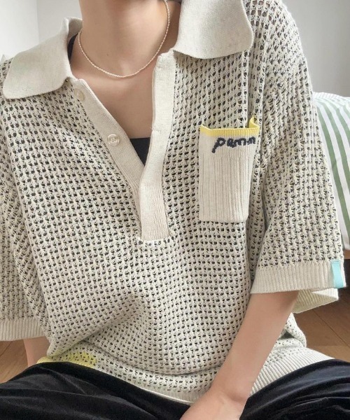 「PAMM」 半袖ポロシャツ 3 アイボリー レディース拍卖