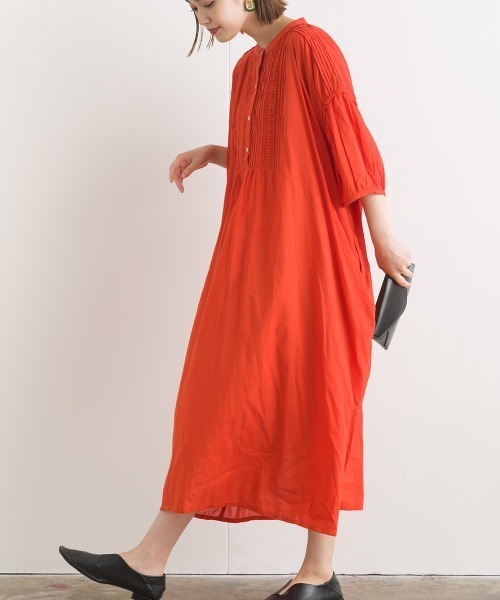 「terrace」 半袖ワンピース MEDIUM オレンジ レディース拍卖