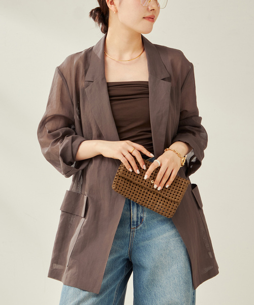 「Plage」 テーラードジャケット 36 ブラウン レディース拍卖