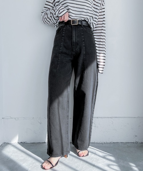 「A part by」 デニムパンツ LARGE ブラック レディース拍卖