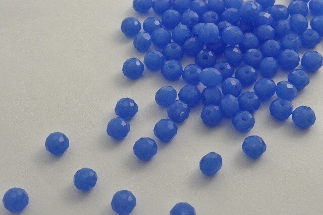 ビーズクラブ ガラスビーズ ボタンカット No.43 6mm 青紫 連売り ビーズパーツ ネックレス ブレスレット拍卖