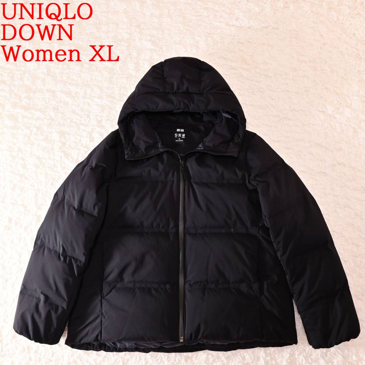 E5 Women XL ユニクロ 黒 シームレスダウンパーカー 77拍卖