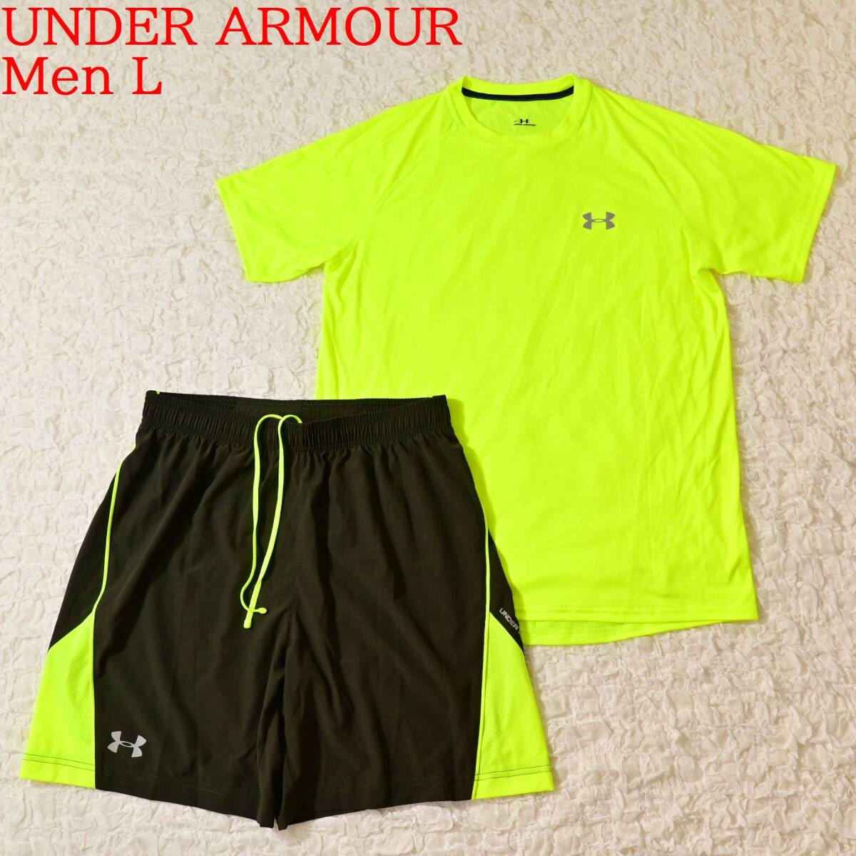W1 Men L アンダーアーマー 半袖+ショートパンツ拍卖