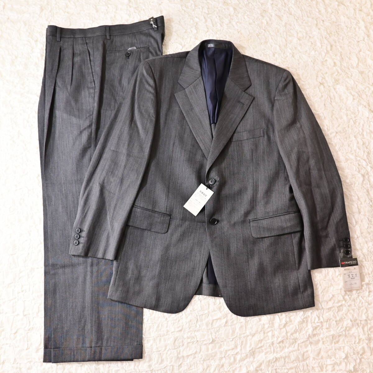 96-86-170 AB5 TRAPEZIO 新品 スーツ 形態安定 セットアップ 背抜き 拍卖