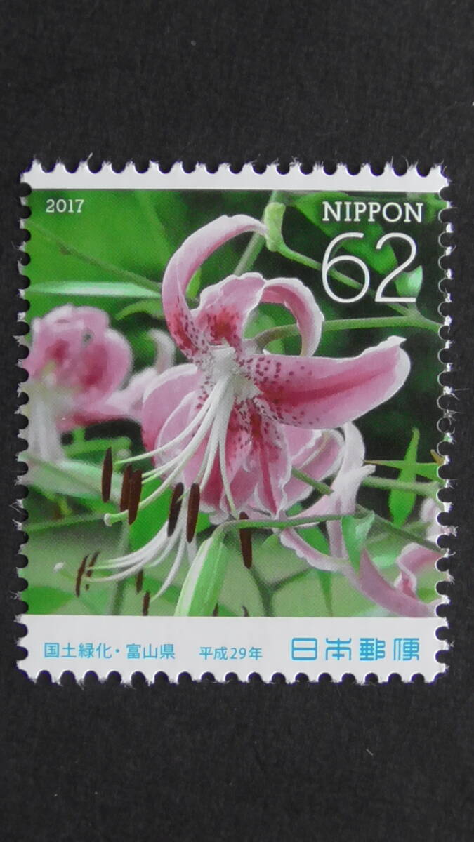 記念切手 国土緑化 2017年『カノコユリ・富山県』 62円拍卖