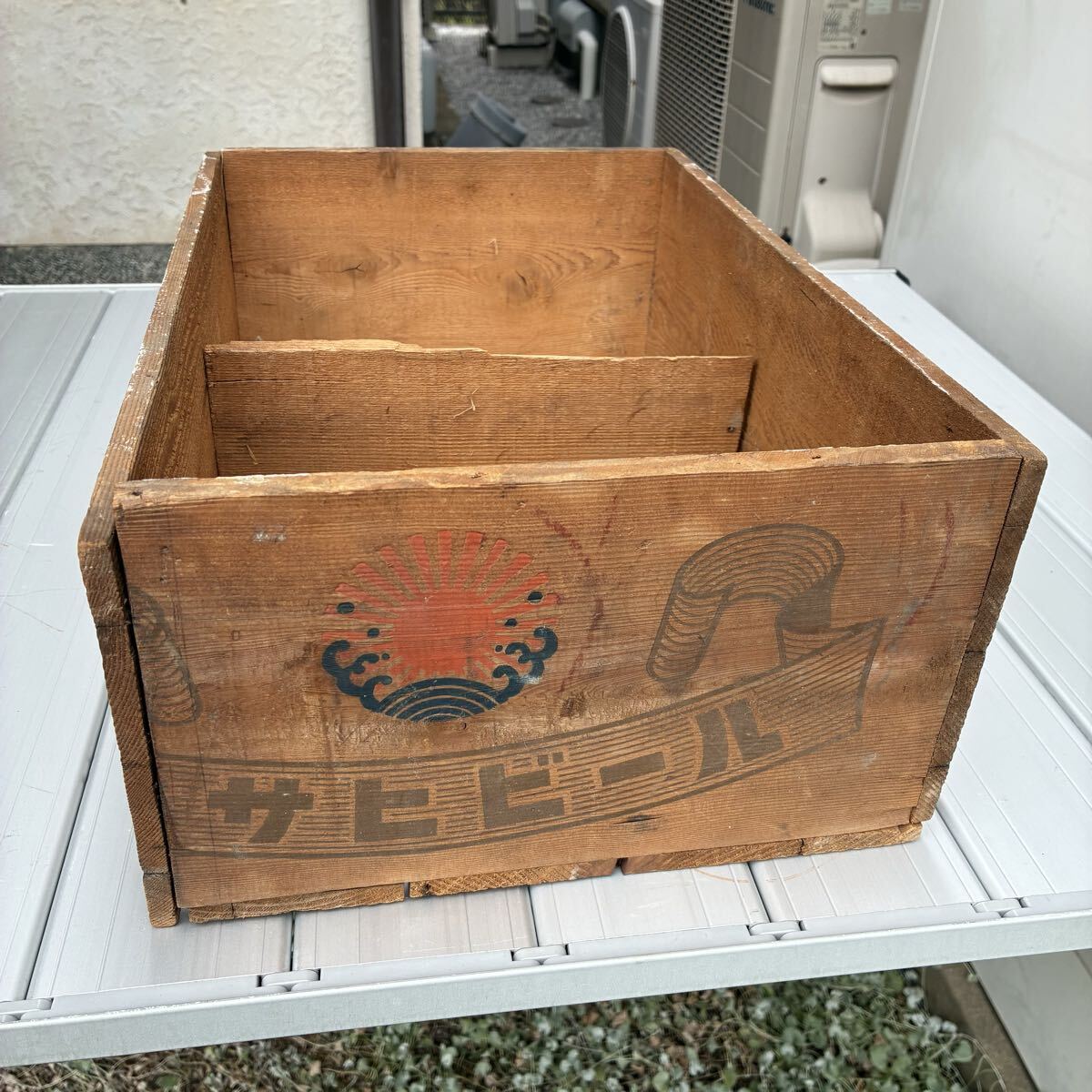 昭和レトロ アサヒビール ビールケース 木箱 当時物  ヴィンテージ  アンティーク シャビー  木製 拍卖
