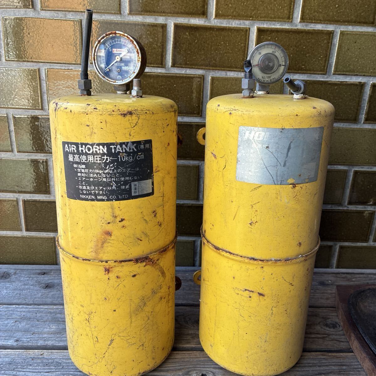 エアーホーン タンク AIR HORN TANK 最高使用圧力10kg/ nikken mfg 2点セット拍卖