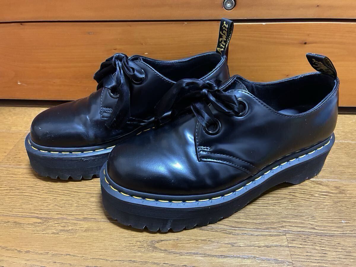 Dr.Martens!2ホール ホリー レザーシューズ・サイズUK6 25.5cmぐらい 厚底タイプ拍卖