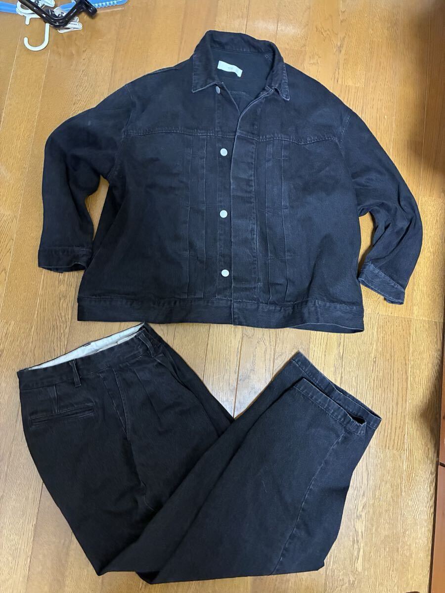 WYM ウィムバイリドム!VINTAGE BLACK デニムセットアップ・サイズM拍卖
