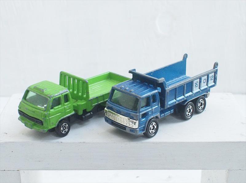 ミニカー・ジャンク・トミカ・ニッサンディーゼルコンドル・ヒノトラック2台セット☆ジオラマディスプレイリメイクミニチュア拍卖