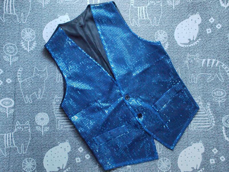 コスプレ発表会演芸ステージ衣装等に・ブルースパンコールベスト・メンズSサイズ・ジレ☆男女兼用拍卖