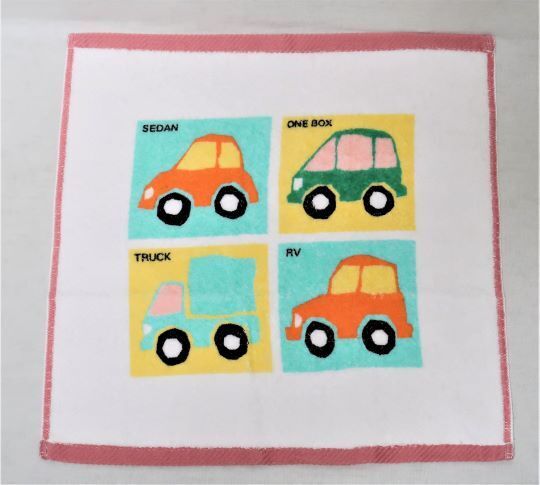 自動車のイラスト入りハンドタオル(未使用)拍卖