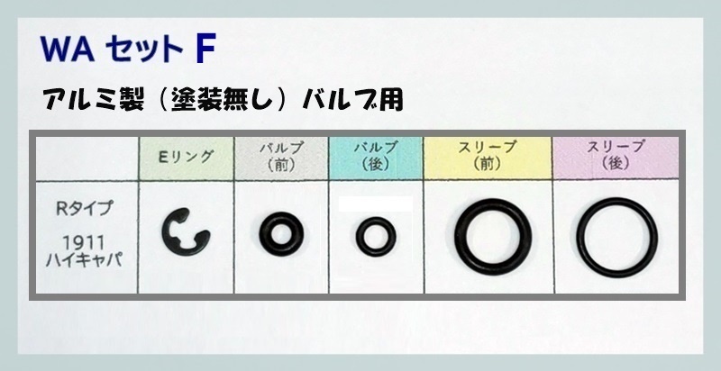 WA セットF 1911 ハイキャパ Rタイプ アルミバルブ(塗装無し) 放出バルブ用Oリング ウエスタンアームズ ガスブロ ガスガン 拍卖