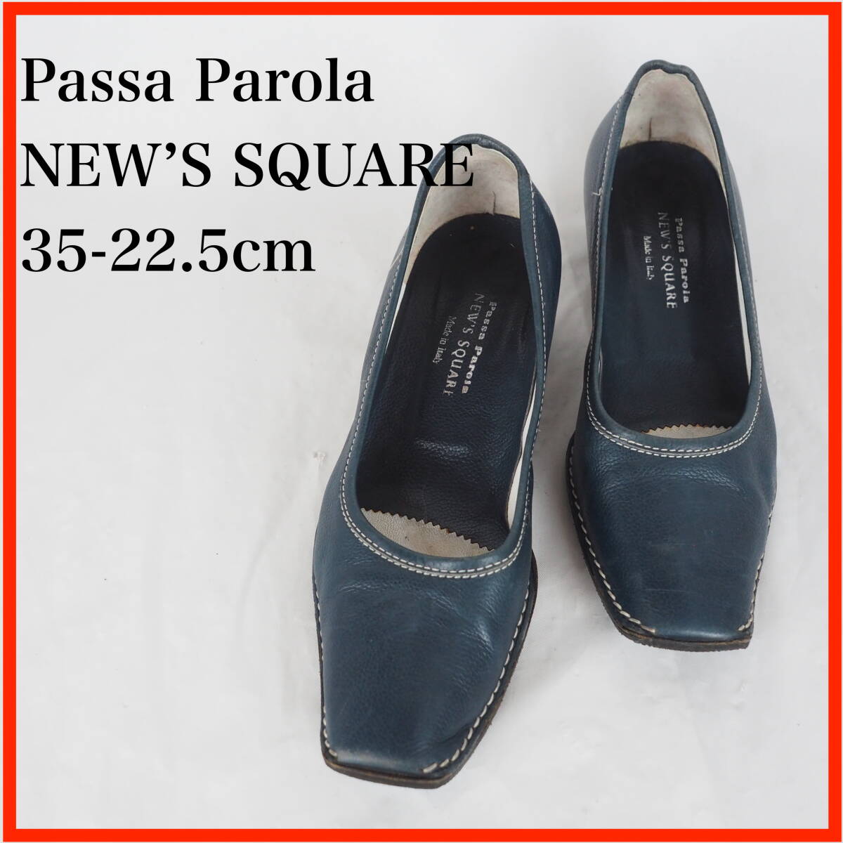 OK5363*Passa Parola NEW’S SQUARE*レディースパンプス*35-22.5cm*ブルーグリーン拍卖