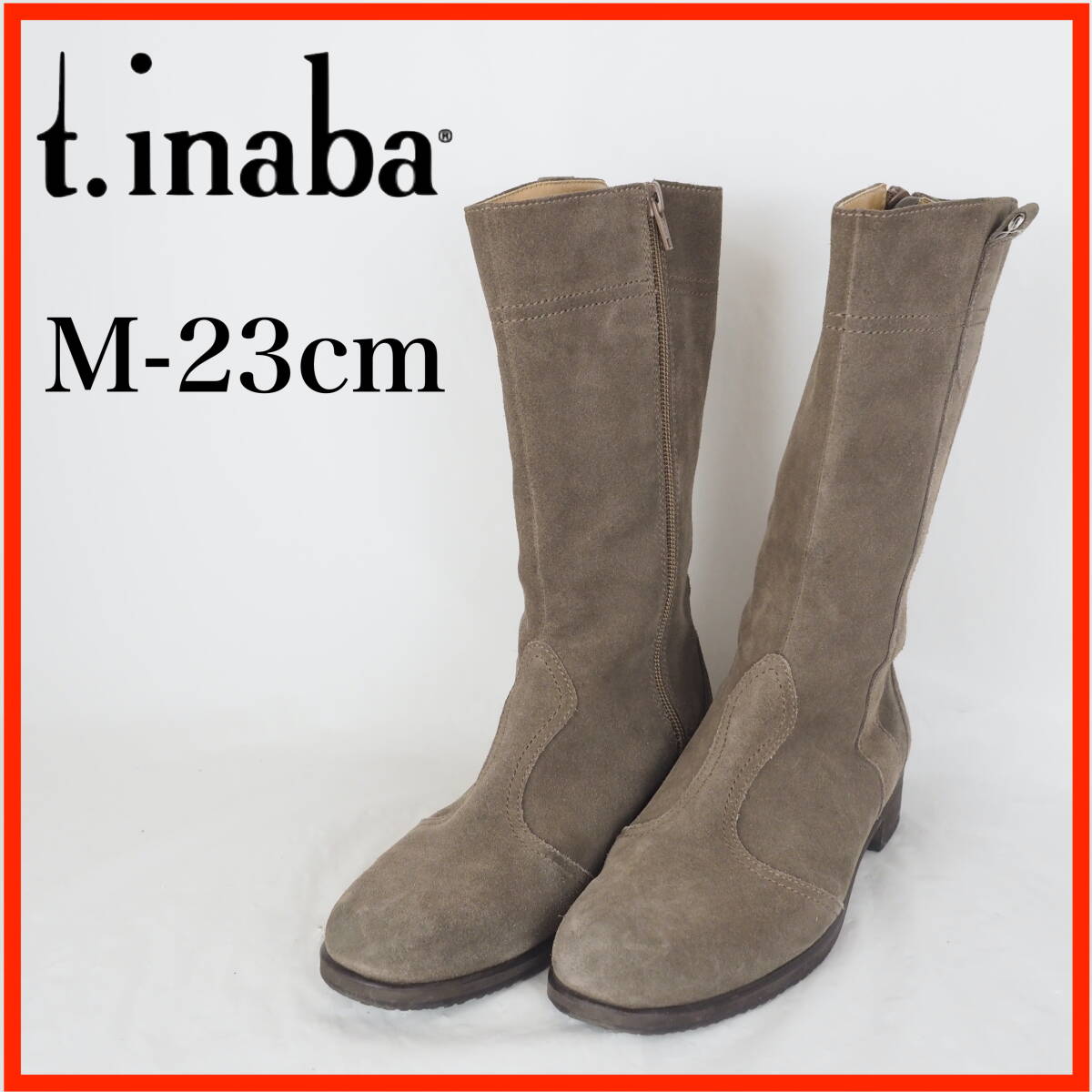 GB0483*t.inaba*ティーイナバ*レディースショートブーツ*M-23cm*茶系拍卖