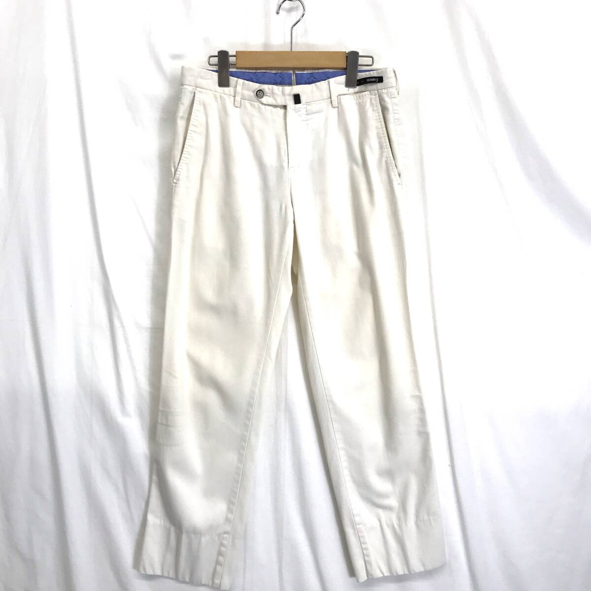 JZ0702★PT01 × BEAMS F : テーパードコットンスラックス★44★白 SUPER SLIM FIT パンツ ピーティーゼロウーノ拍卖