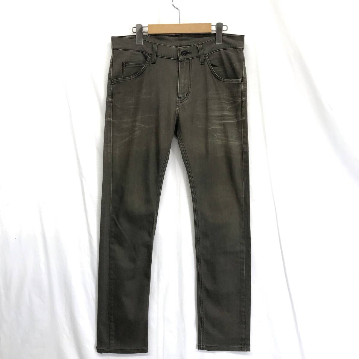 JZ0734★Lee : JEGGARS SKINNY LM0300★M★カーキグレー系 リー ジョガーズ スキニーデニム拍卖