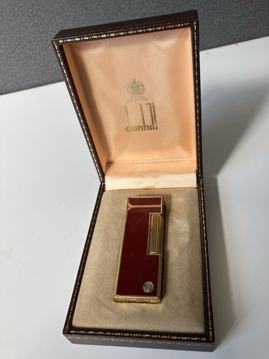 ◎0709e2601 dunhill ダンヒル ガスライター ワインレットカラー アンティーク ライター 【同梱不可】拍卖