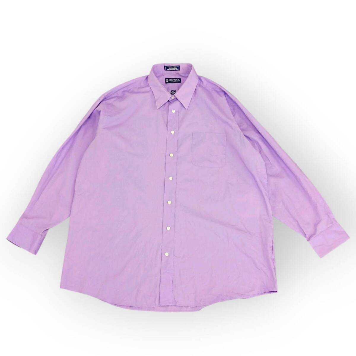 XL 17-17 1/2 34/35 STAFFORD 長袖 シャツ パープル sh0934拍卖