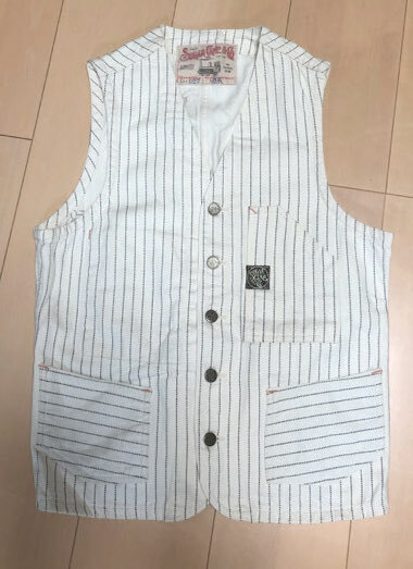 SUGAR CANE/ホワイトウォバッシュベスト/36/シュガーケーン拍卖