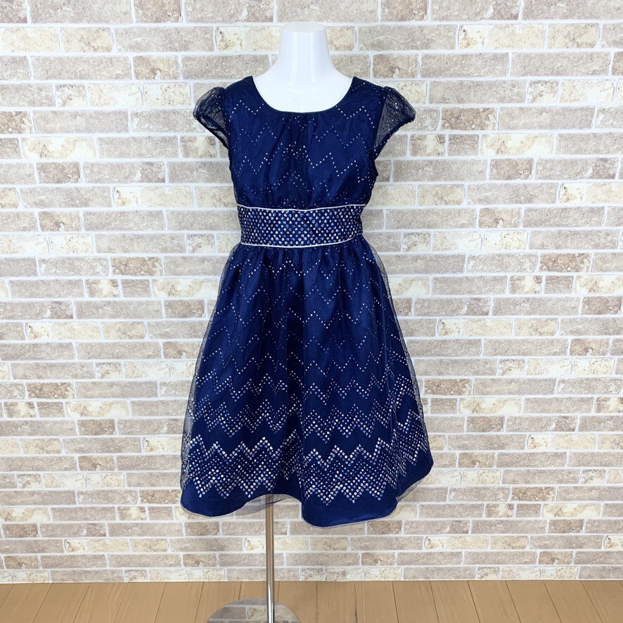 子供ドレス Jona Michelle ワンピース 12 ネイビー カラードレス 発表会 イベント 中古13939拍卖
