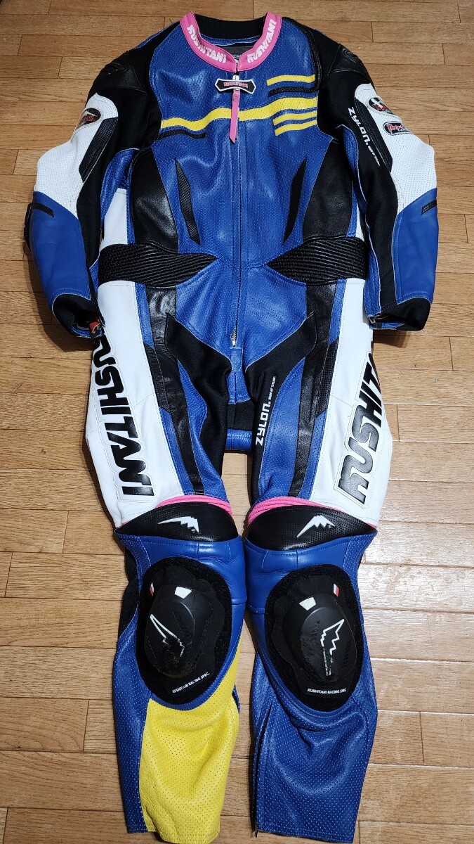 【極美品L /XL 33万】クシタニ レーシングスーツ 革ツナギ K-0077XX VERDE SUIT ヴェルデスーツ プロトコアレザー使用 ブルー 拍卖