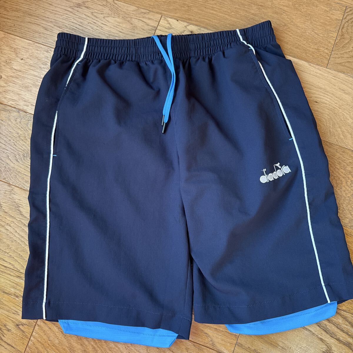 美品中古 ディアドラ テニスパンツ メンズ★DIADORA ウーブンハーフパンツ★L/黒拍卖